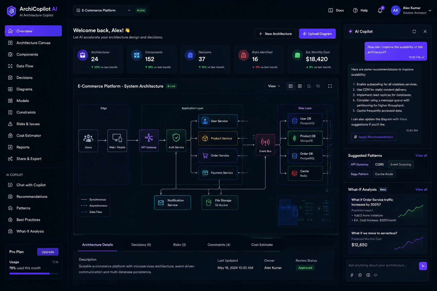 AI Architecture Copilot interface
